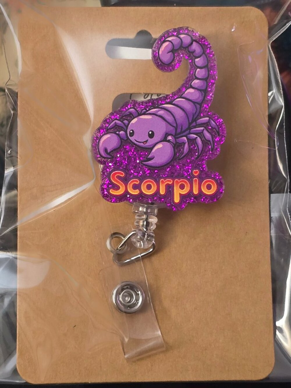 Scorpio Zodiac Novelty Acrylic Badge Reel ID Holder